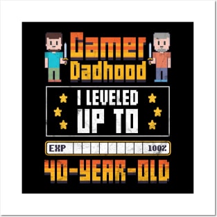 Gamer Dad 40 Year Old Birthday Posters and Art